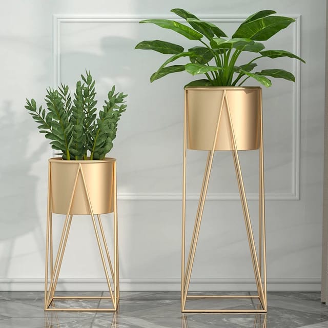 2 Pcs Decorative Metal Flower Stand