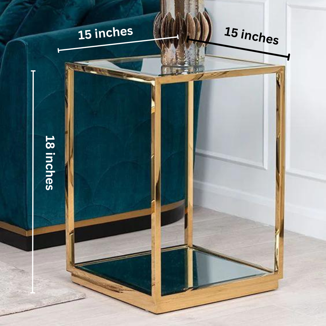 Carson Gold End Table Glass Top | 0355
