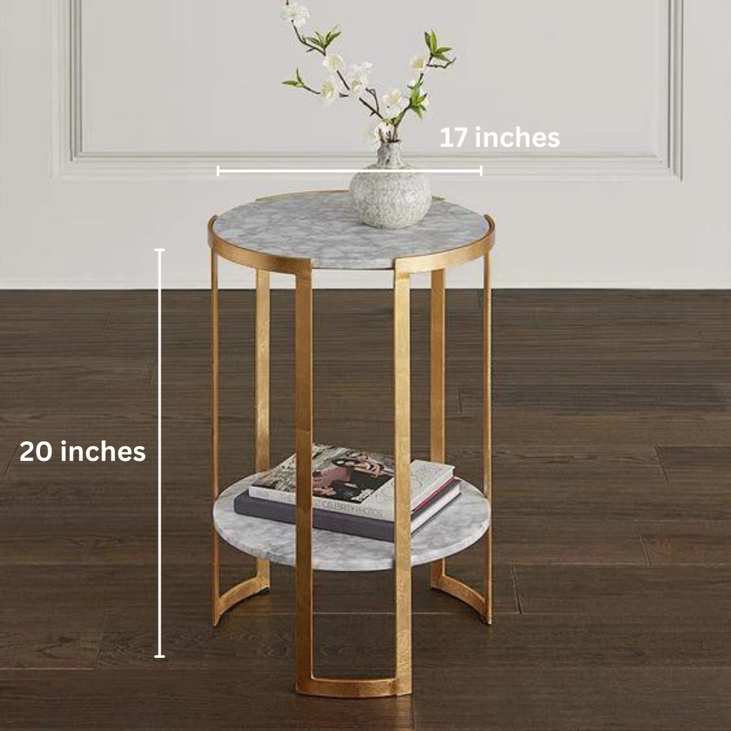 Blaine Gold Leaf Side Table | 0333