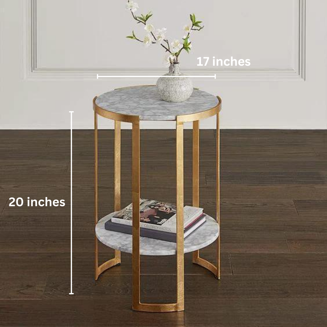 Blaine Gold Leaf Side Table | 0333