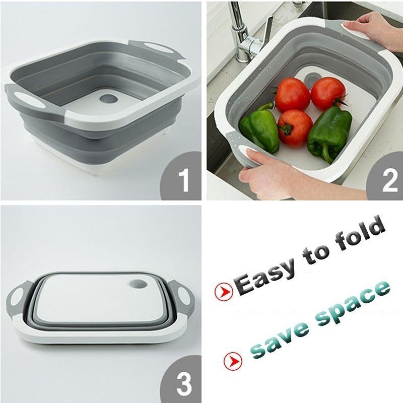 Multifunction Folding Cutting Board & Washing Basket - Lime Online Store