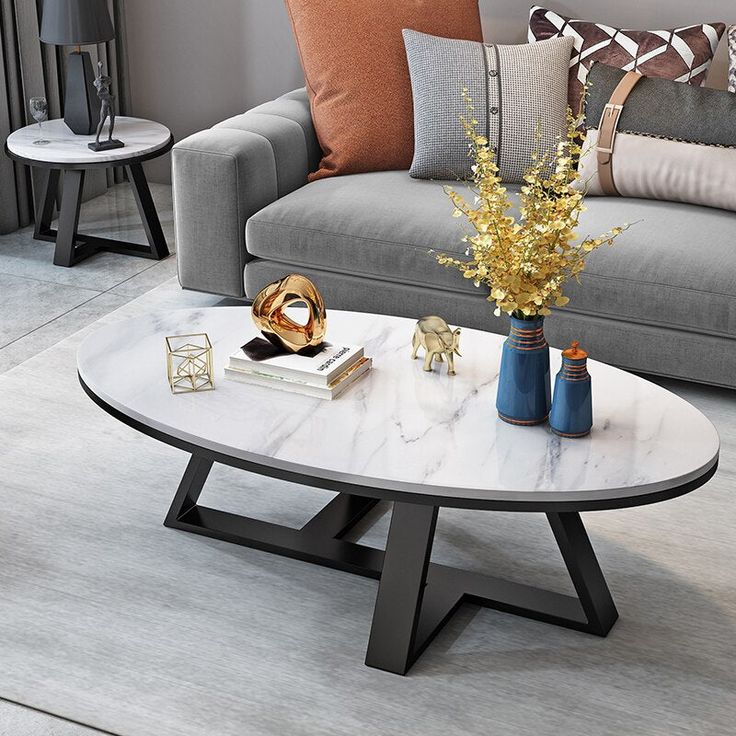 Nordic Metal Center Table With Paint Finish