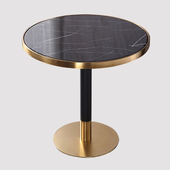 Black & Gold Luxurious Coffee Round Table  0195