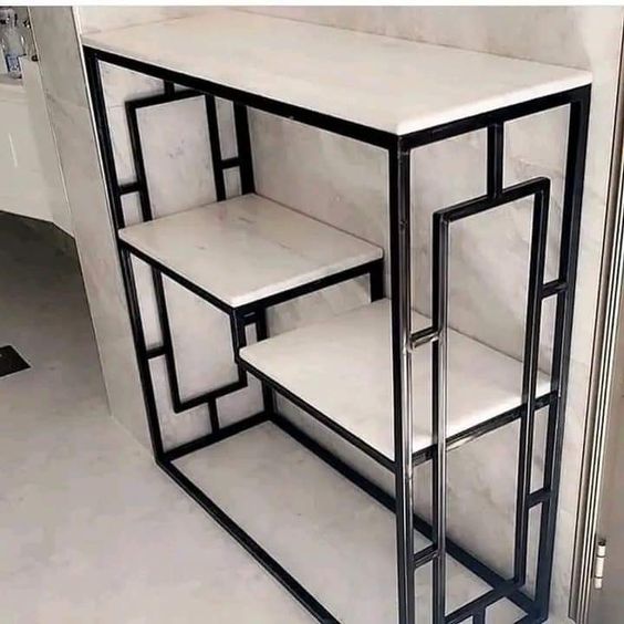 Bookshelf, Bookcase, Etagere, Bedroom, Metal, Laminate, Brown, Black, Contemporary, Modern