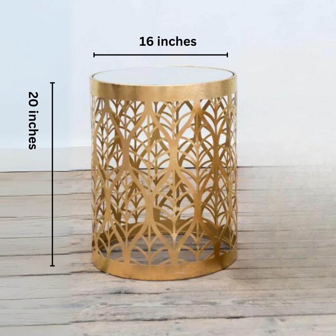 Clissic Metal Table Gold Gilt Leaf |  0314