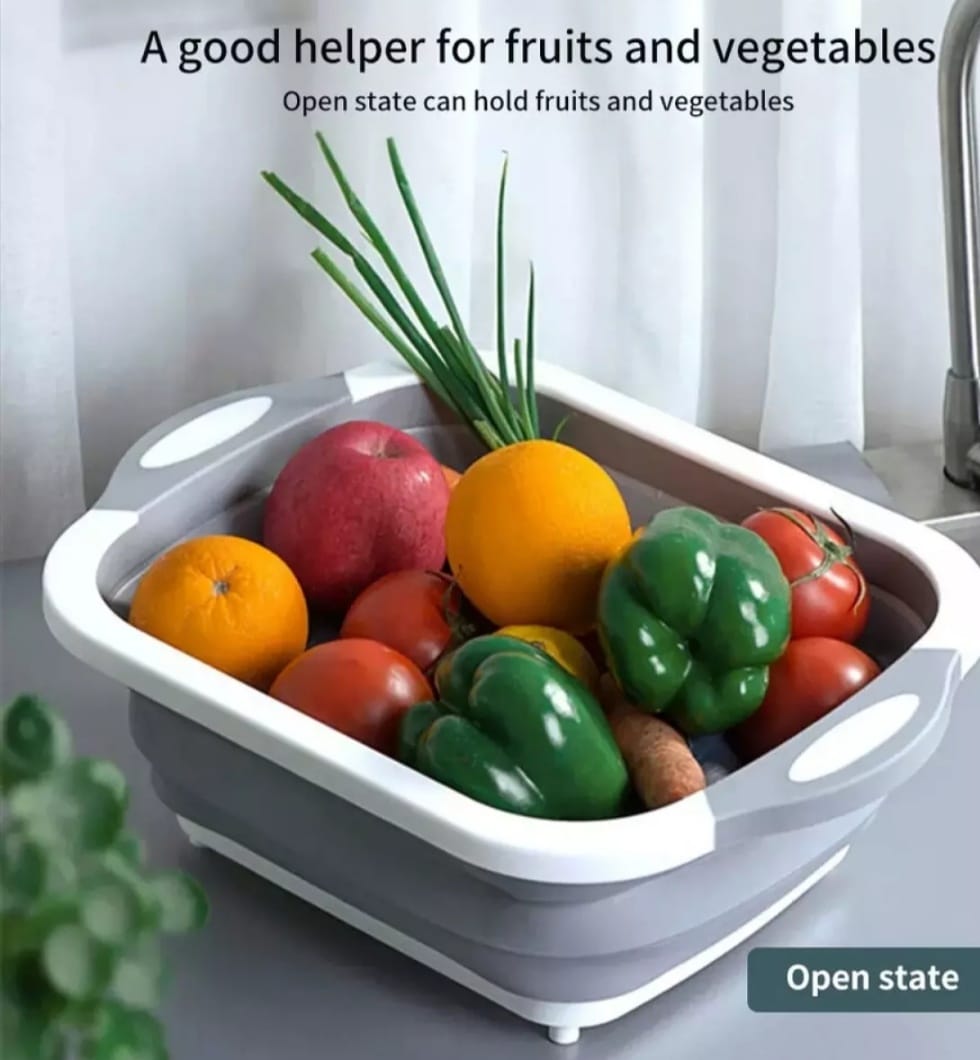 Multifunction Folding Cutting Board & Washing Basket - Lime Online Store