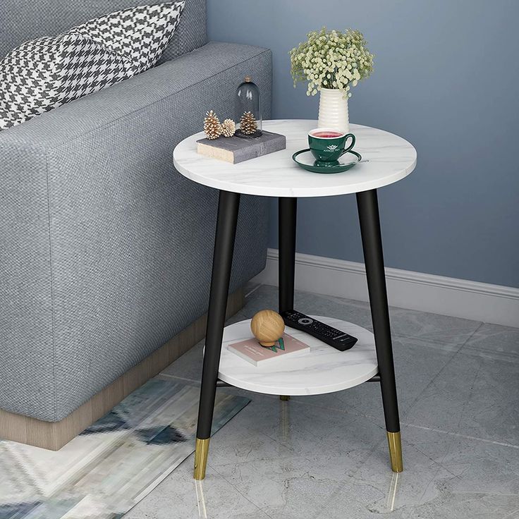Black Round Metal End Side Table  |  0230