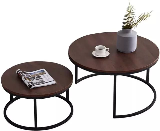 Bronx Oak Effect Round Coffee Nest of Tables | 0384