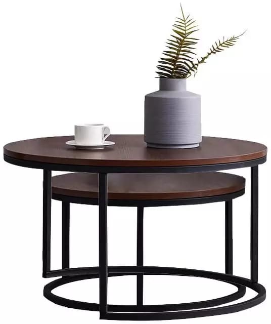 Bronx Oak Effect Round Coffee Nest of Tables | 0384