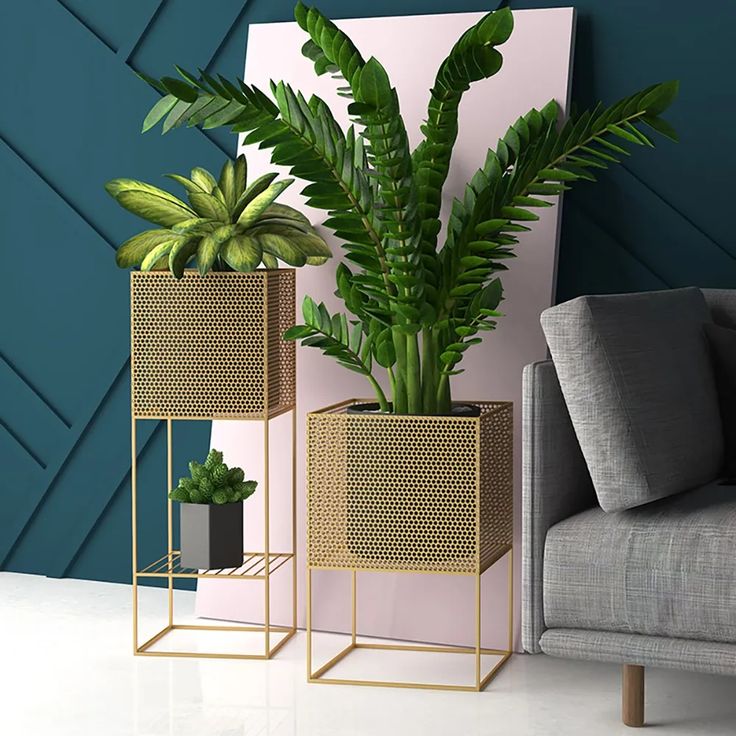 Moderne Métal Plant Pot 2.P Set | MSPS-0151