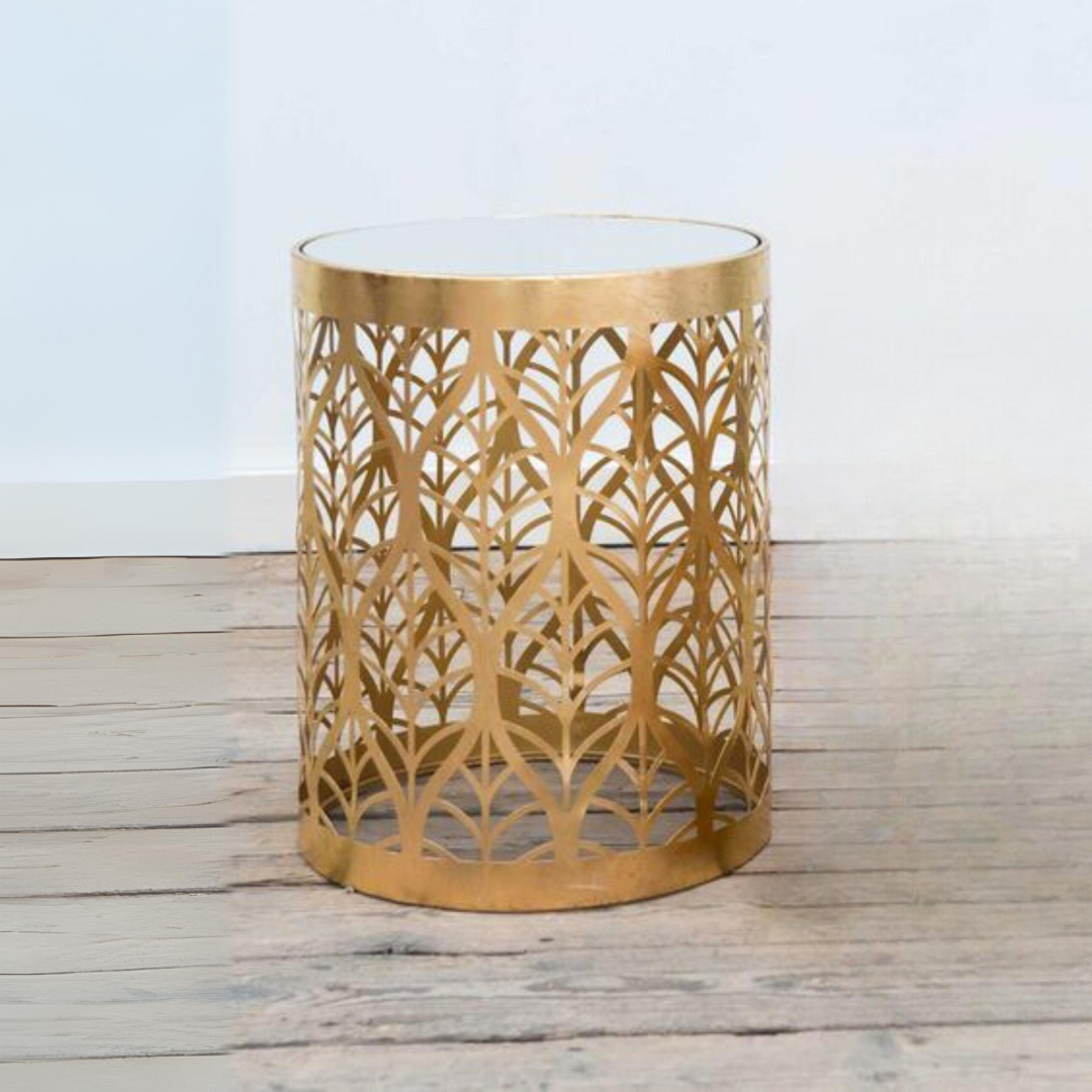 Clissic Metal Table Gold Gilt Leaf |  0314