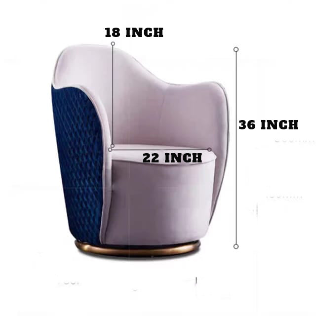 Modern Accent Armchair Round Shape Chair With Gold Paint Table | 0179