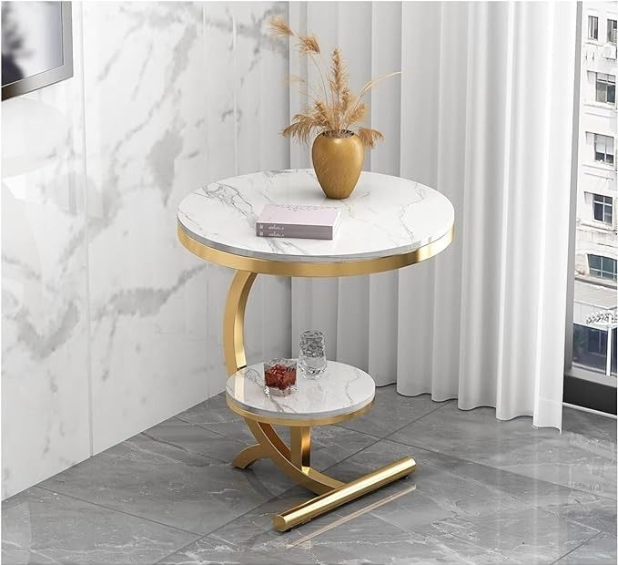 Cassiopeial - Stylish Sofa SideTable - White/Black | 0421