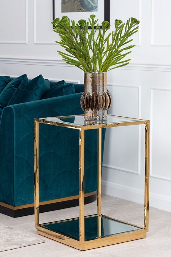 Carson Gold End Table Glass Top | 0355