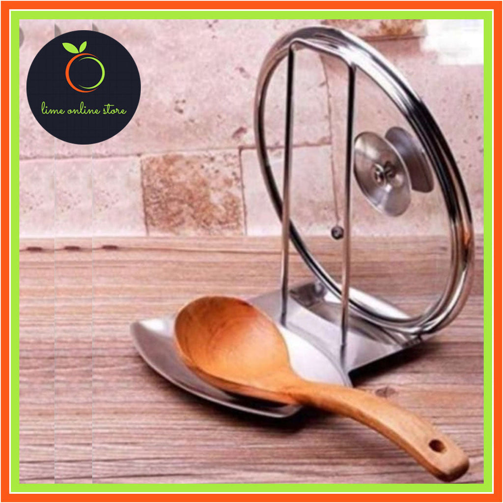 Lid & Spoon Rest, Stainless Steel Pot Rack - Lime Online Store